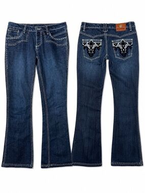 Antik Denim Y2K Embroidered Bootcut Jeans Western Cowgirl Whimsy Goth 29